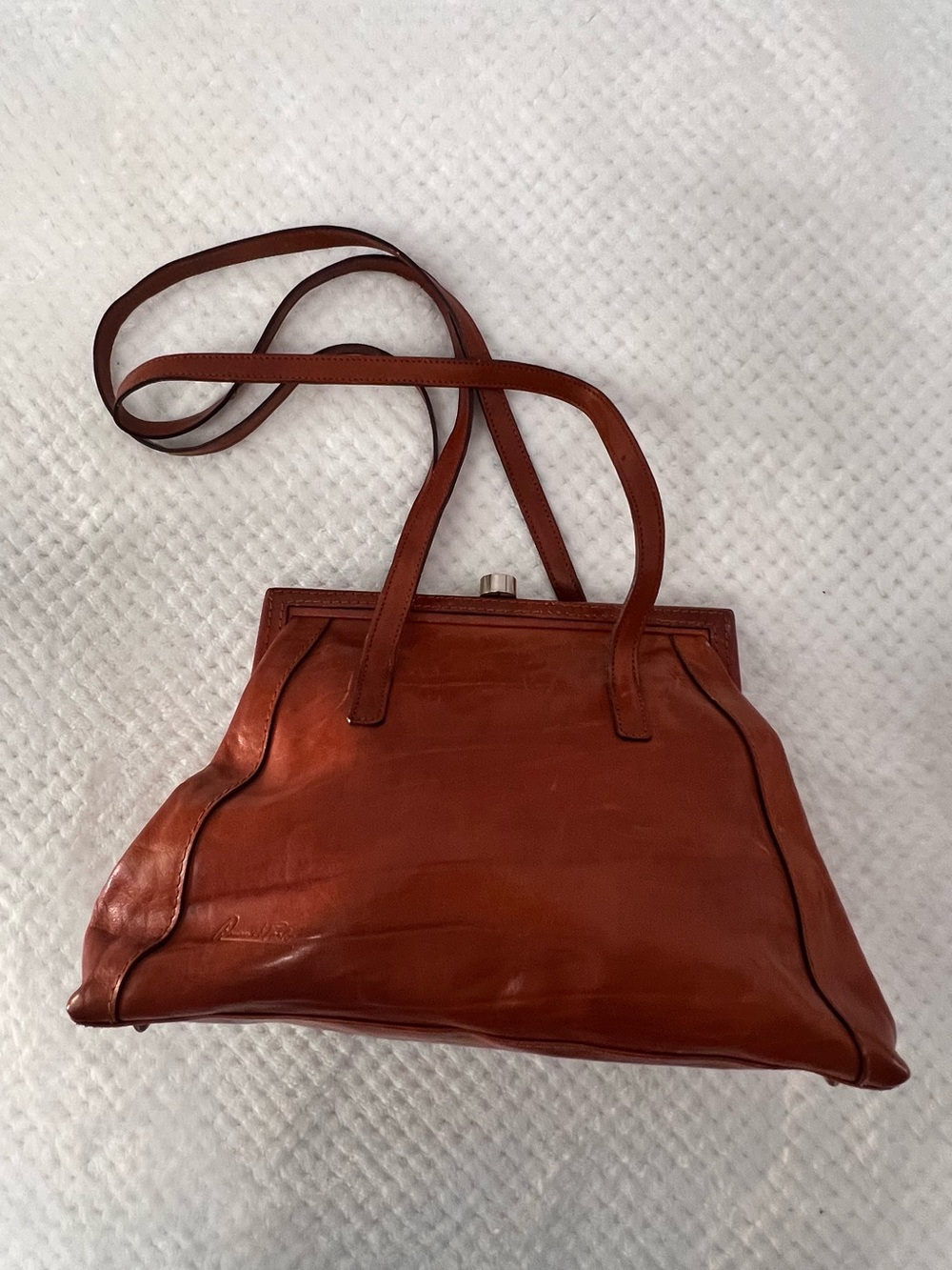 Vintage Fit Collezioni Romano Di Paolo Italian Leather Frame Bag